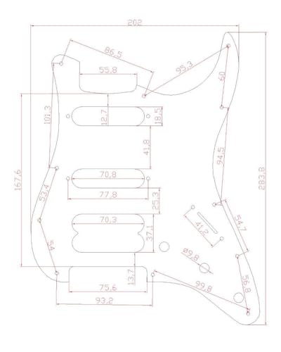 Image of Dopro 11-Hole ST /Strat HSS Guitar Pickguard Humbucking Pickup No screw holes for American Ultra Series Strats White Pearl