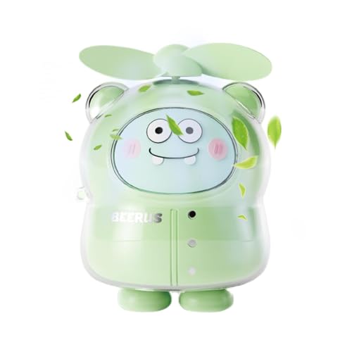 Ventilador de cuello | Ventilador de escritorio pequeño personal silencioso de dibujos animados | ventilador de mano recargable por USB, ventilador de bolsillo pequeño para el hogar y viajes al