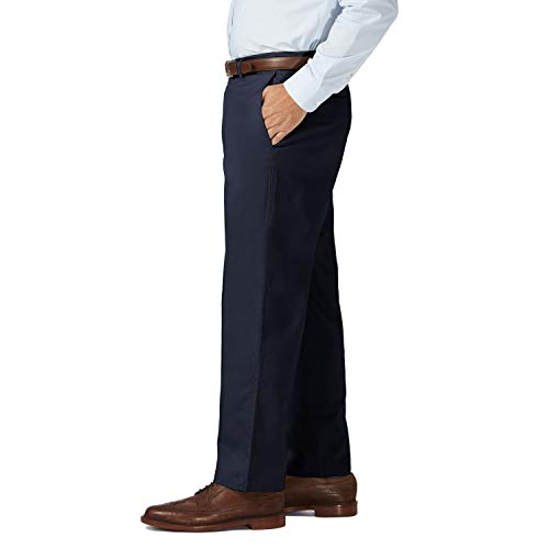 Haggar Men's Comfort Classic Fit Flat Front Flex Waistband Khaki Pant Reg. and Big & Tall Sizes2