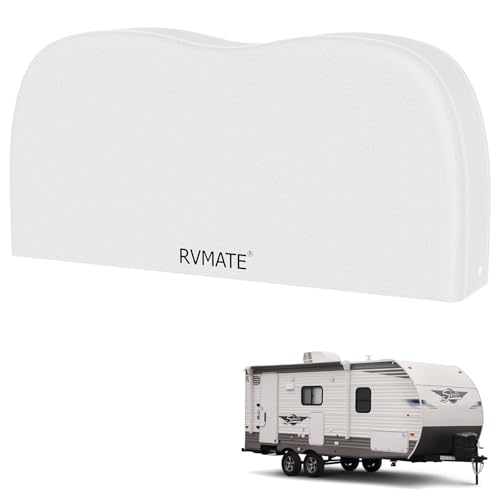 Image of RVMATE RV Tire Covers, Dual Axle Wheel Cover (1 Pack) Fits 30 inch-33 inch Diameter Tires, Waterproof Anti-UV White Dual Tire Covers RV Accessories for Truck /Trailer