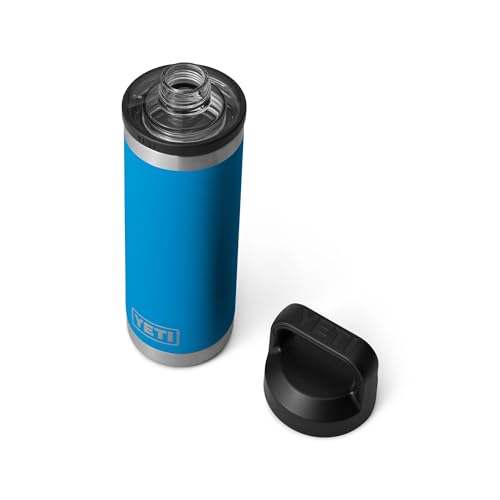 Image of YETI Rambler 18 oz Bottle, Leakproof, Vacuum Insulated, Stainless Steel with Chug Cap, Big Wave Blue
