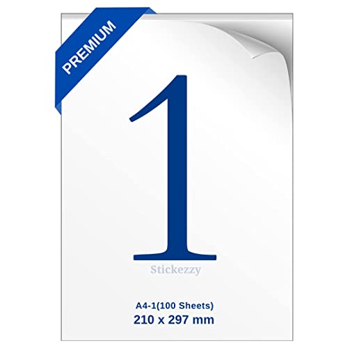 Image of A4 Size White Multipurpose Sticker Paper 150 GSM - Maplitho Finish for printing stickers /Easy Ship labels Inkjet compatible(25 Sheets)