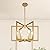 Klgxnrd 6-Light Gold Pendant Light, Modern Farmhouse Dining Room Light Fixtures Over Table, Industrial Metal Geometric Kitchen Chandelier for Entryway Hallway Foyer Bedroom
