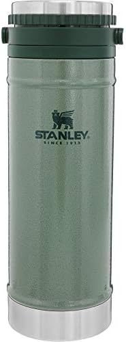 Stanley Legendary Classic Vacuum French Press Travel Mug 0.47L Hammertone Green  18-8 Double-Wall Insulation Travel Mug With Integrated Coffee Press - Dishwasher Safe - Naturally BPA-Free