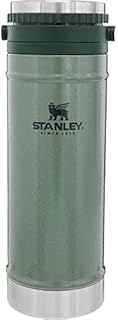 Stanley Legendary Classic Vacuum French Press Travel Mug 0.47L Hammertone Green  18-8 Double-Wall Insulation Travel Mug With Integrated Coffee Press - Dishwasher Safe - Naturally BPA-Free