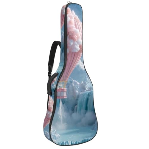 Housse guitare acoustique antichoc et imperméable motif montgolfière poétique