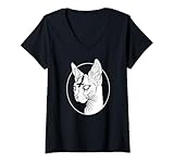 Photo Gallery donna goth sphynx cat art - design minimalista con streghe occulte maglietta con collo a v Photo Gallery donna goth sphynx cat art - design minimalista con streghe occulte maglietta con collo a v