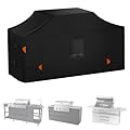 LYHNMW 86 Inch Island Grill Cover, Heavy Duty 600D Waterproof & Dustproof Outdoor Grill BBQ Covers, Anti-UV, Rip-Proof Island BBQ Grill Head Cover