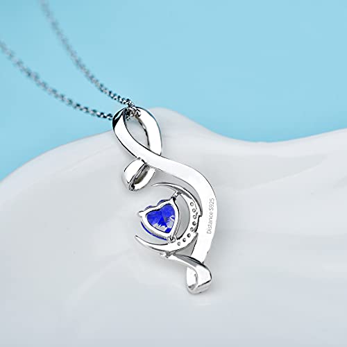 Distance I Love You to The Moon and Back Necklace 925 Sterling Silver Birthstone Necklace Birthday Valentines Day Gifts for Girls Women Wife Mom Daughter - Image 5