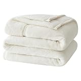 クモリ(Kumori) 2枚合わせ 厚手 毛布 シングル 冬用 あったか 中綿入り 襟付き ブランケット フランネル 三層構造 吸湿発熱 もうふ 保温 軽量 ふわとろ 掛け毛布 洗える 毛抜けない 静電気防止 暖かい ボリュームタイプ 合わせ毛布 アイボリー 140X200cm