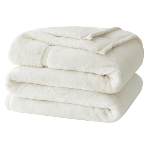 クモリ(Kumori) 2枚合わせ 厚手 毛布 シングル 冬用 あったか 中綿入り 襟付き ブランケット フランネル 三層構造 吸湿発熱 もうふ 保温 軽量 ふわとろ 掛け毛布 洗える 毛抜けない 静電気防止 暖かい ボリュームタイプ 合わせ毛布 アイボリー 140X200cm