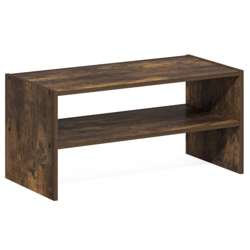 Furinno FANO 2-Tier Shoe Rack, Stackable Shoe Organizer, Amber Pine - image 5