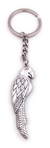 H Customs Parrot Bird Jungle Bird Keychain Colgante de metal plateado
