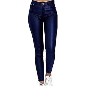 Imitatieleren Damesbroek Van Imitatieleer Damesknopen Leren Broek Met Zak PU-stretch Imitatieleren Damesbroek Van Imitatieleer Damesbroek Van Imitatieleer Kokerbroek Leren Broek Leren Broek