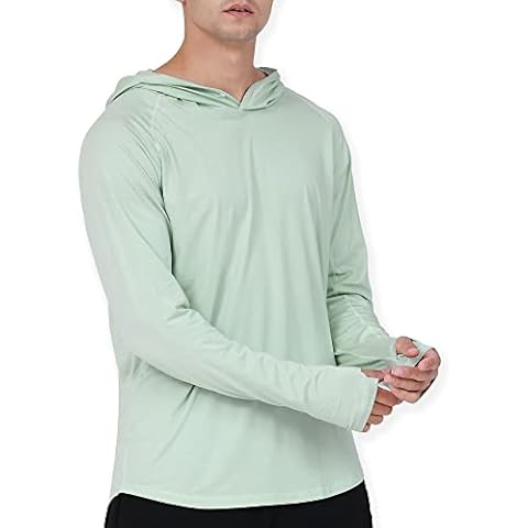 NETDRAW Men's Ultra-Soft Bamboo Hoodie Shirt UPF 50+ Sun Protection Long Sleeve Lightweight SPF Fishing Hiking UV Shirt, Pale Green, S Cover