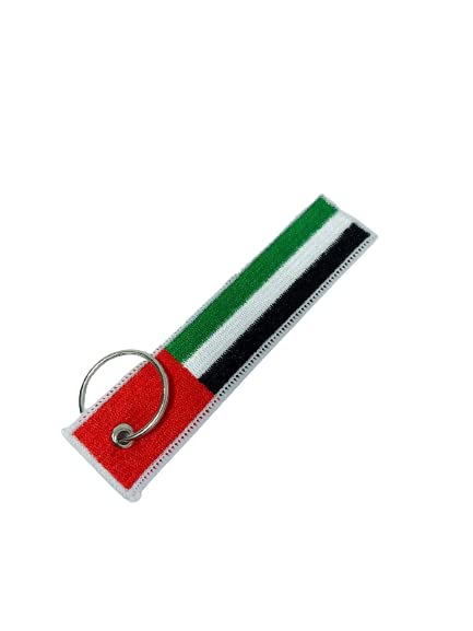 Flag Keychain Tag with Key Ring, EDC for Motorcycles, Scooters, Cars and Gifts Flag Key Chain, 100% Embroidered