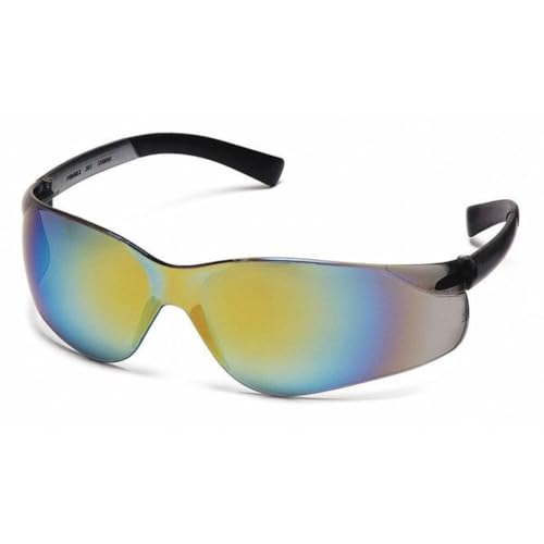 Pyramex Ztek(R), Safety Glasses, Anti-Scratch, Amber Mirror Lens, Black Frame, Frameless Pack of 12 Pack of 12