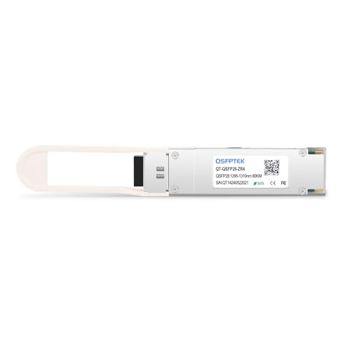 Image of QSFPTEK 100GBASE-ZR4 QSFP28 Module, 100gbe Computer Networking Transceiver, 100Gigabit Mini GBIC Optical Quad Small Form-Factor Pluggable LC, 1310nm 80 km, SMF Compatible for Cisco QSFP-100G-ZR4-S