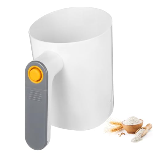 Cabilock Electric Flour Sifter Handheld Portable Baking Tool with High Efficiency Mesh Screen for Quick Sifting Abs Stainless Steel Construction for Baking and Cooking