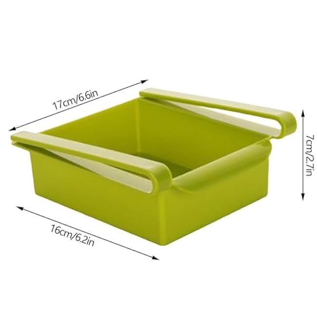Fridge Drawer Organizer Storage Box 15.3x16.3x6.5CM - Multifunctional Hanging Fridge Storage Tray for Eggs, Vegetables & Fruits, Space - Saving Kitchen Storage Solution