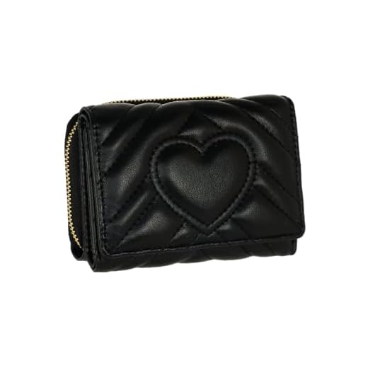 Camomilla Milano Portafoglio Donna, Similpelle, Collezione Solo Cuore, Misura S, Colore Nero