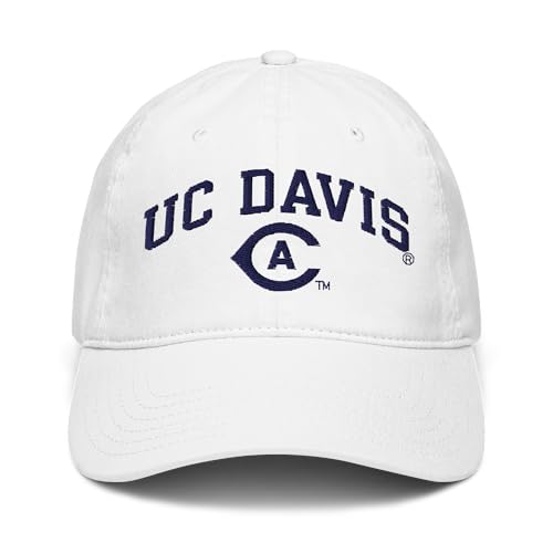 Gorra ajustable blanca de béisbol oficial UC Davis miniatura 2
