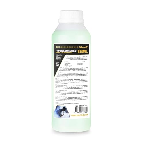 BeamZ FSMF250E Líquido de fumo cor verde 250 ml, líquido para máquina de fumo verde, padrão, líquido máquina de fumo para festas, discoteca, eventos, Halloween