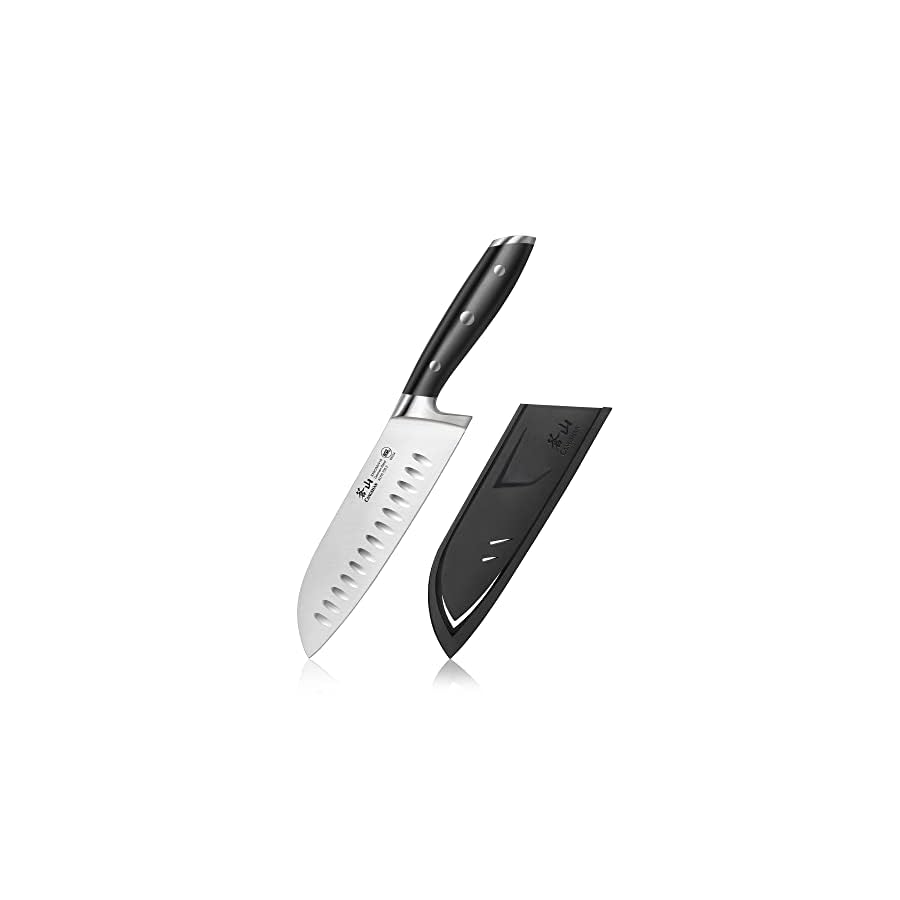 Cangshan-ALPS-Series-502742-German-Steel-Forged-7-inch-Santoku-Knife-with-Sheath-Black Cangshan ALPS Series 502742 German Steel Forged 7-inch Santoku Knife with Sheath, Black