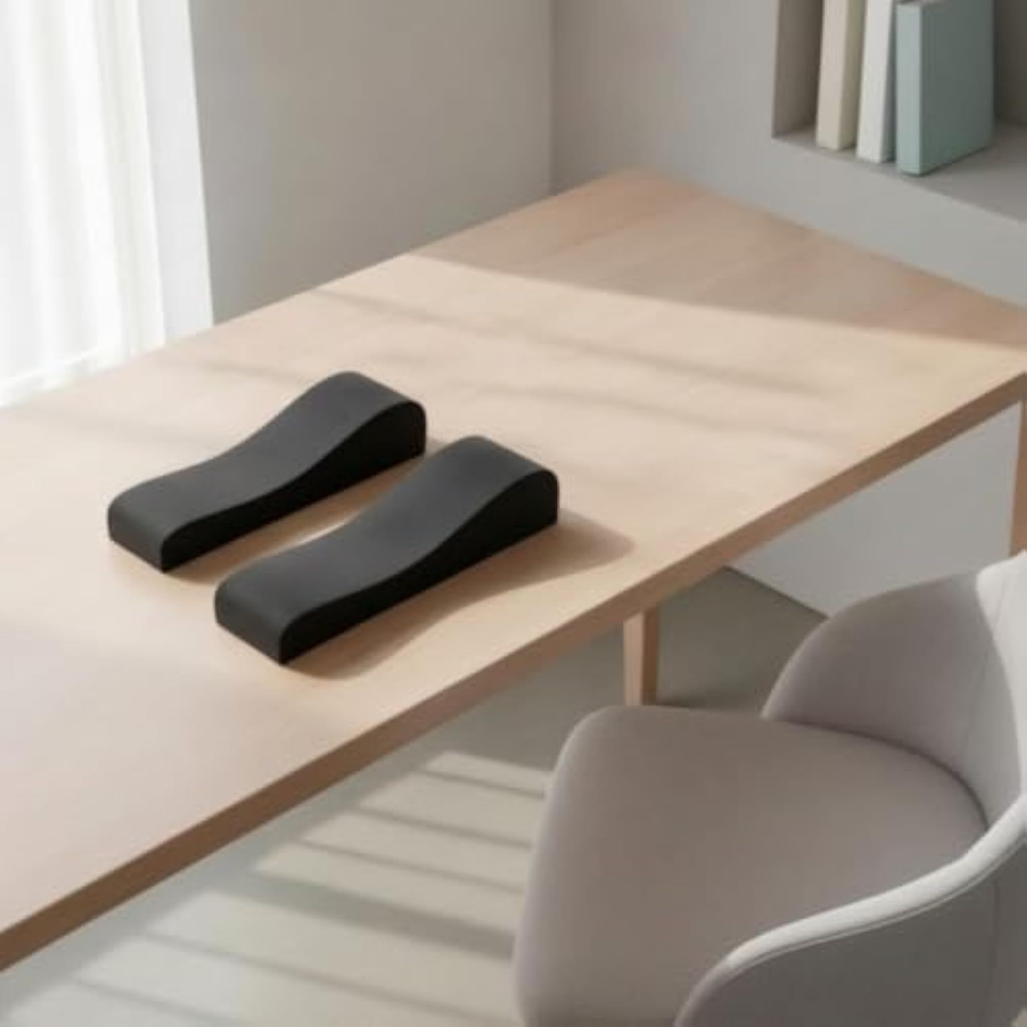 Contoured Memory Chair Armrest Pad, Ergonomic Black