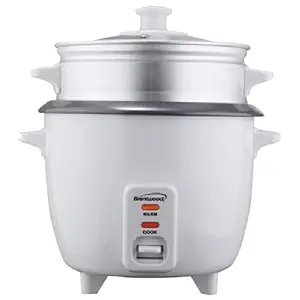 Brentwood TS-380S 10 Cup Rice Cooker with Steamer, Silver