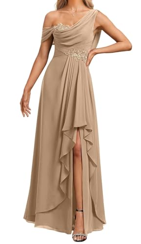 Robe de demoiselle d'honneur longue en mousseline DSJ092 avec de magnifiques appliques