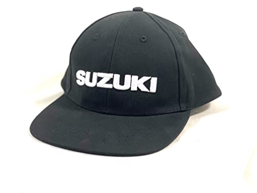 SUZUKI Contrast Hat - Black with White 3D Logo Snap Back 990A0-17202-BLK