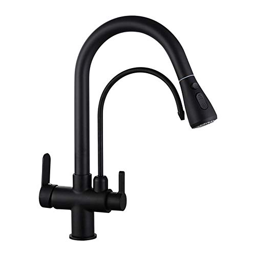 Fhkbb Grifo De Cocina De 3 Vías, Grifo De Filtro De Agua, Con Rociador, Salida Doble, Ósmosis Inversa Multifunción, Grifo De Filtro Mezclador De Cocina Para Debajo Del Fregadero-Negro Fhkbb Grifo De Cocina De 3 Vías, Grifo De Filtro De Agua, Con Rociador, Salida Doble, Ósmosis Inversa Multifunción, Grifo De Filtro Mezclador De Cocina Para Debajo Del Fregadero-Negro