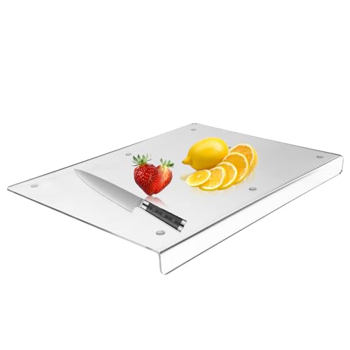 MytaYt Tabla de Cortar Acrílica, Tabla de Cortar Transparente con Borde La Tabla de Cortar Transparente de Acrílico es Perfecta para Proteger encimeras de Cocina y Mesas de Comedor