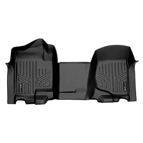 MAXLINER Floor Mats 1st Row Liner Set Black Compatible with 2007-2013 Silverado/Sierra 1500 - 2007-14 2500/3500 HD Crew or Extended Cab