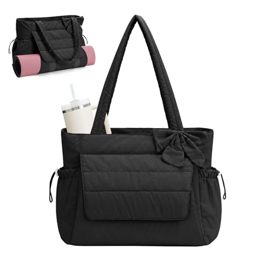 Wandering Nature Yoga Tote Bags with 40oz Tumbler Pocket Sports Travel
