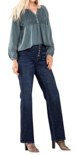 Judy Blue Dark Wash High Waist Button Fly Straight3
