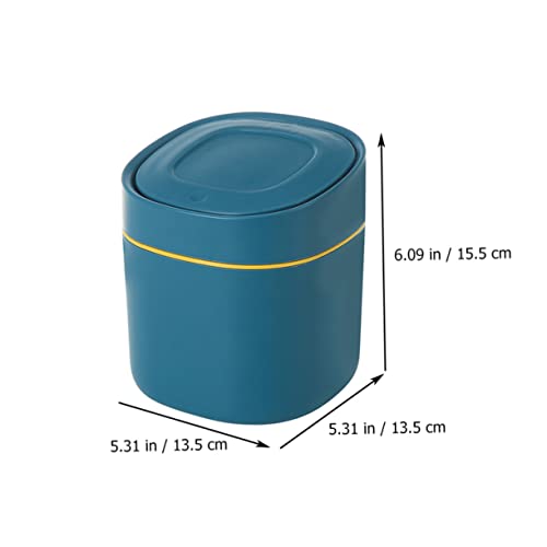 Caneca de basura mini con tapa empujable azul miniatura 5