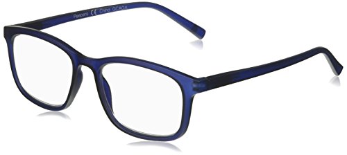 Peepers by PeeperSpecs Men's Mogul Square Reading Glasses, Navy-Focus Blue Light Filtering Lenses, 50 mm + 1.5