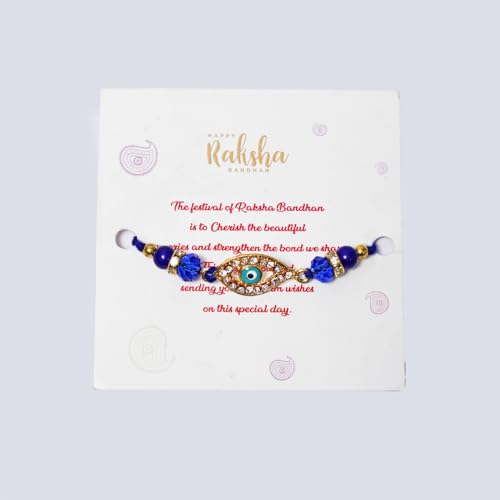 Image of Velvet Fine Chocolates Rakhi Gift Box | Assorted Truffles & Evil Eye Rakhi Combo | Perfect for Raksha Bandhan Festival| Handcrafted Delights | Pack of 1