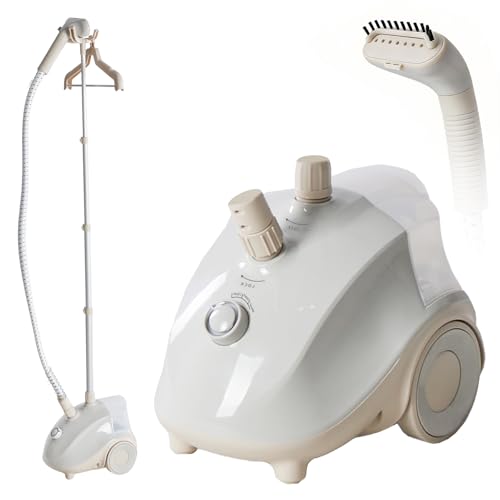 KMFurnila Garment Steamer for Clothes Standing, 1500W Efficient Clothes Steamer Standing with Wheels, Professional 58OZ Water Tank for Continuous Steaming, Fast Heating Wrinkle Remover