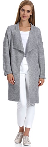 Merry Style Chaqueta de Punto para Mujer Dalia (Gris, L/XL)