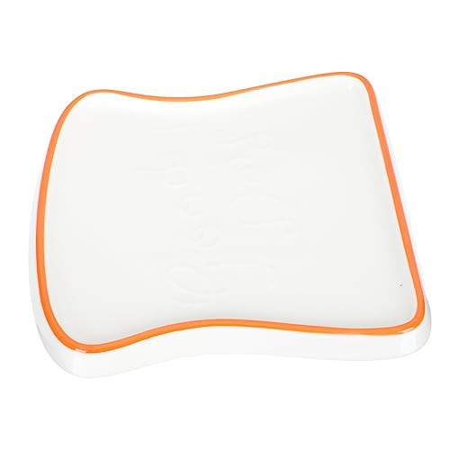 OFFSCH Ceramic Breakfast Meal Plate Toast Shape Food Tray Microwave Oven Safe for Home Accessory
