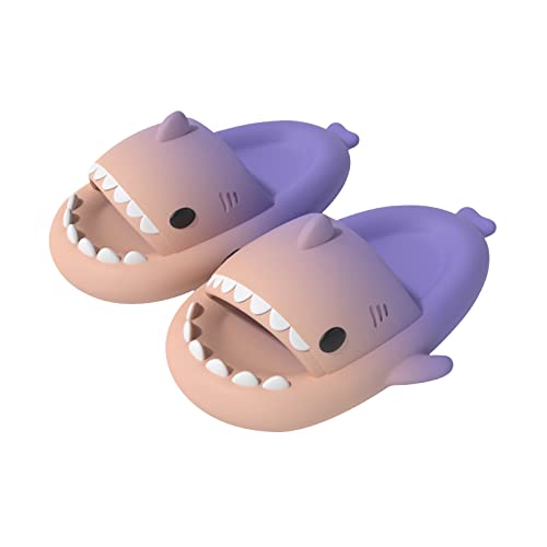 bolukets Claquettes de Requin Unisexe Shark Slides Slippers Été Antidérapante Chaussons de Piscine et Plage Sandales de Bain à Bout Ouvert Pantoufles Chaussons de Douche,Rose-Mauve,38-39EU Cover