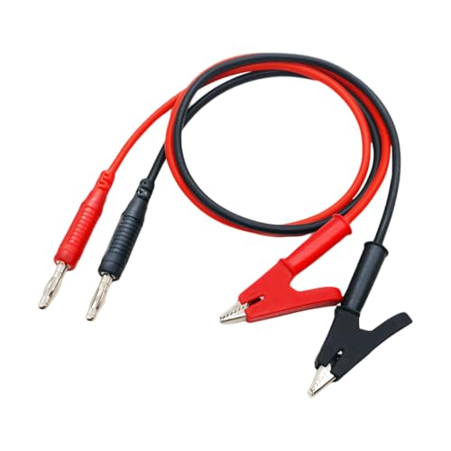 DUSCOKE 2PCS 4mm Banana Plug to Alligator Clip Test Lead Wire Cable Set - 3.3Feet Jumper Wire Electrical Test Leads with Alligator Clip for Multimeter Oscilloscope Automotive Battery Testing