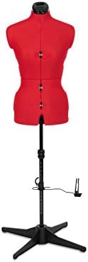 Adjustoform Sew Simple 8 Part Adjustable Dress Form, Poppy Red Nylon Fabric, Small