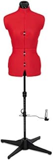 Adjustoform Sew Simple 8 Part Adjustable Dress Form, Poppy Red Nylon Fabric, Small