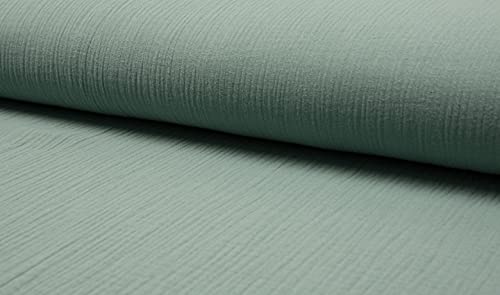 Tissu en mousseline double gaze menthe poudrée 500x140cm anti-transpiration sans repassage