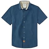 Dubinik® Camisas Manga Corta Hombre Algodón A Cuadros Camisas para Hombre Manga Corta Casual con Bolsillos Marino L