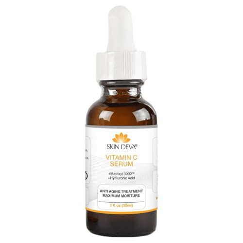 SKIN DEVA 1 oz Serum Vitamin C and Hyaluronic Acid Serum for Face + Matrixyl 3000 Anti Aging Serum, Boost Skin Collagen, Dark Spot Corrector, Anti Wrinkle Facial Serums